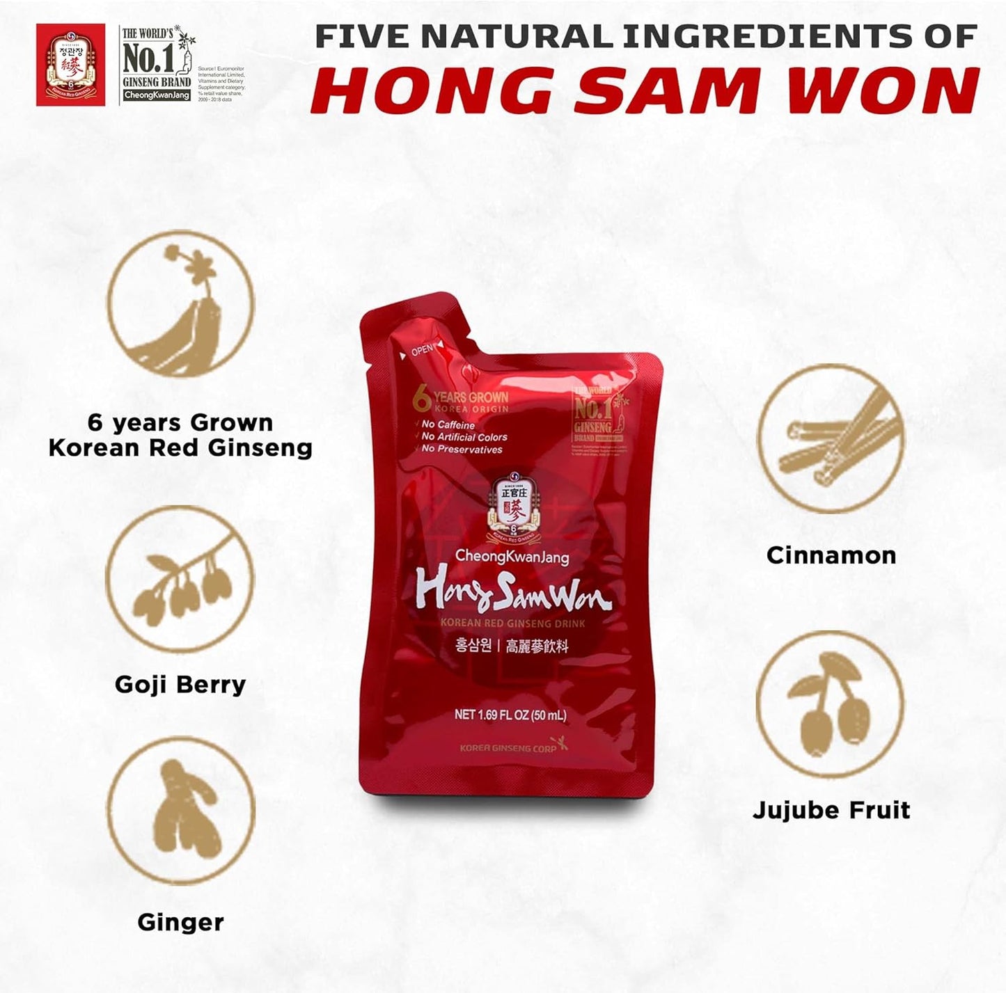 CheongKwanJang Hong Sam Won Korean Red Ginseng Drinks 60P